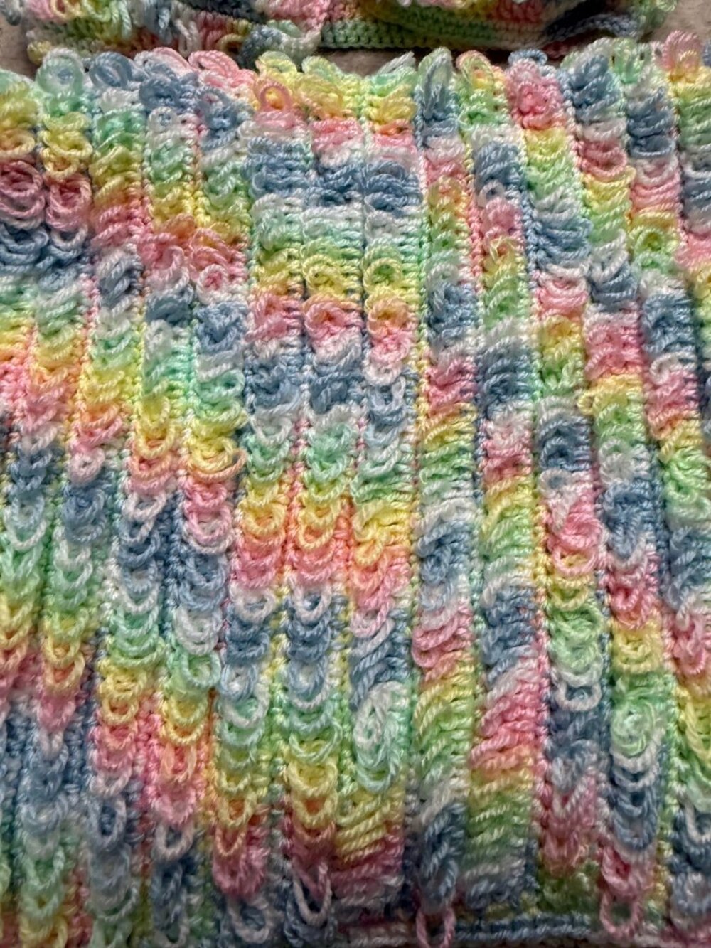 Vintage Handmade Knit Acrylic Newborn Infant Cardigan Blanket Set Unisex - Picture 2 of 4